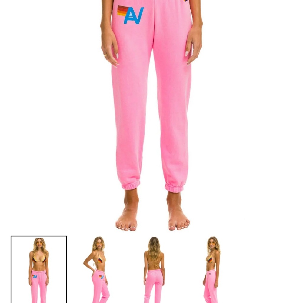 Aviator Nation Pink Jogger Sweatpants with Elastic Cuffs
